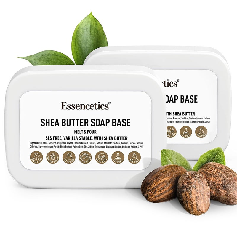 Essencetics Shea Butter Soap Base Melt and Pour 5lb - SLS Free, Vegan, White Organic Soap Base for Soap Making - Made from Natural Glycerin - Glicerina para Hacer Jabones Artesanales Organica - Image 1